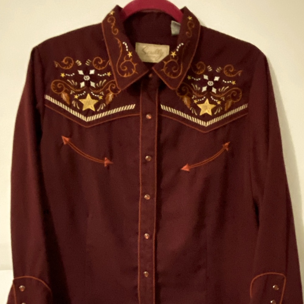 Vintage Retro Skully Women’s Western Shirt Sz L